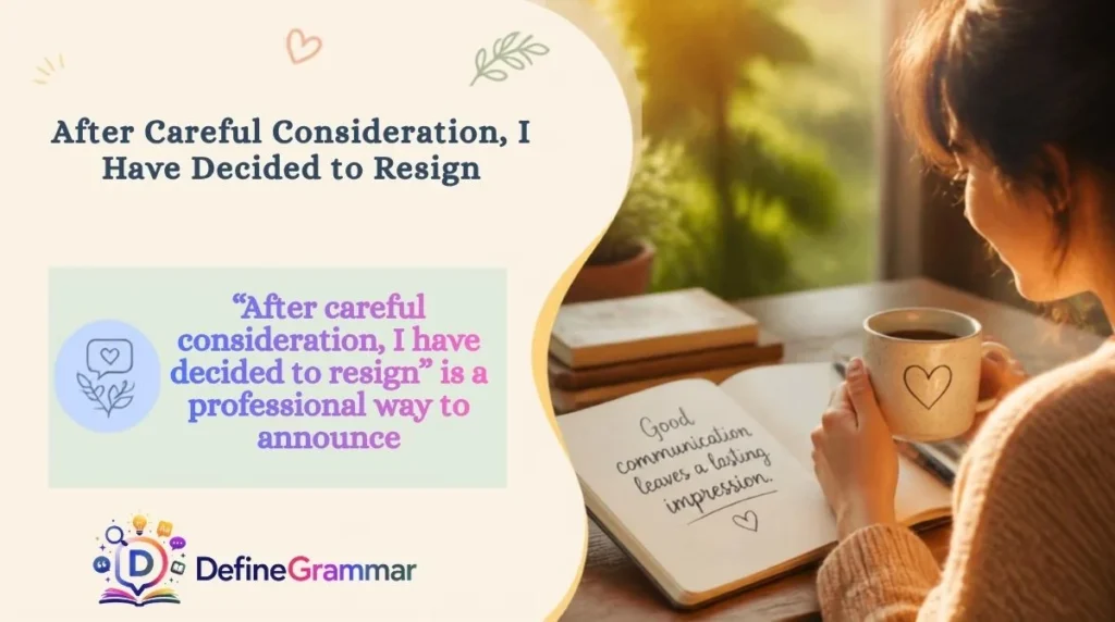 After Careful Consideration, I Have Decided to Resign