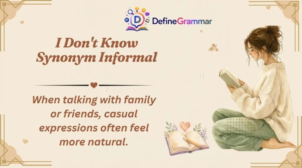 I Don't Know Synonym Informal