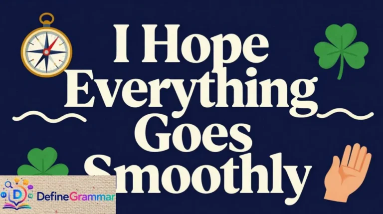 "I Hope Everything Goes Smoothly"