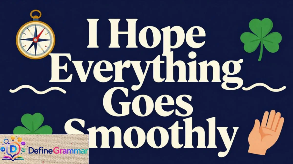 "I Hope Everything Goes Smoothly"