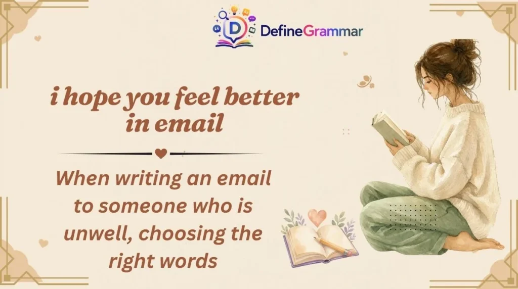 i hope you feel better in email