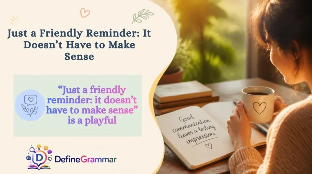 Just a Friendly Reminder: It Doesn’t Have to Make Sense