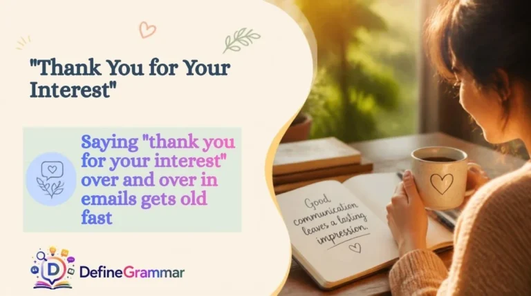 "Thank You for Your Interest"