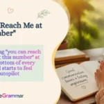 "You Can Reach Me at This Number"