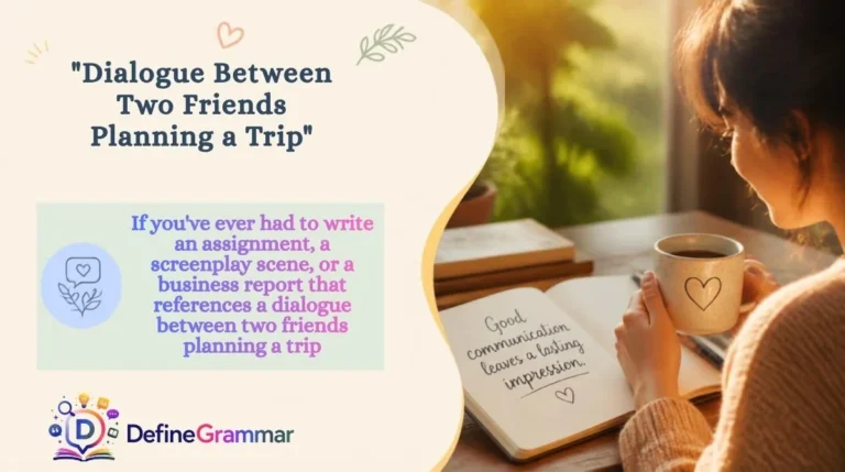 "Dialogue Between Two Friends Planning a Trip"