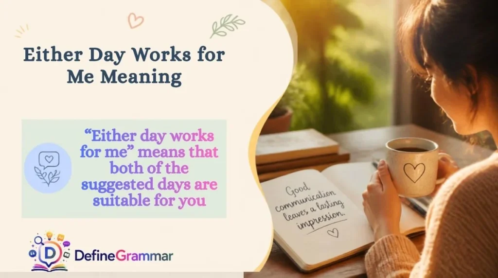 Either Day Works for Me Meaning