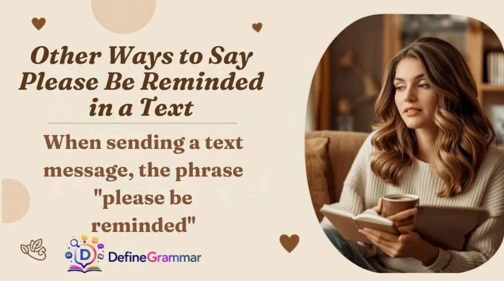 Other Ways to Say Please Be Reminded in a Text