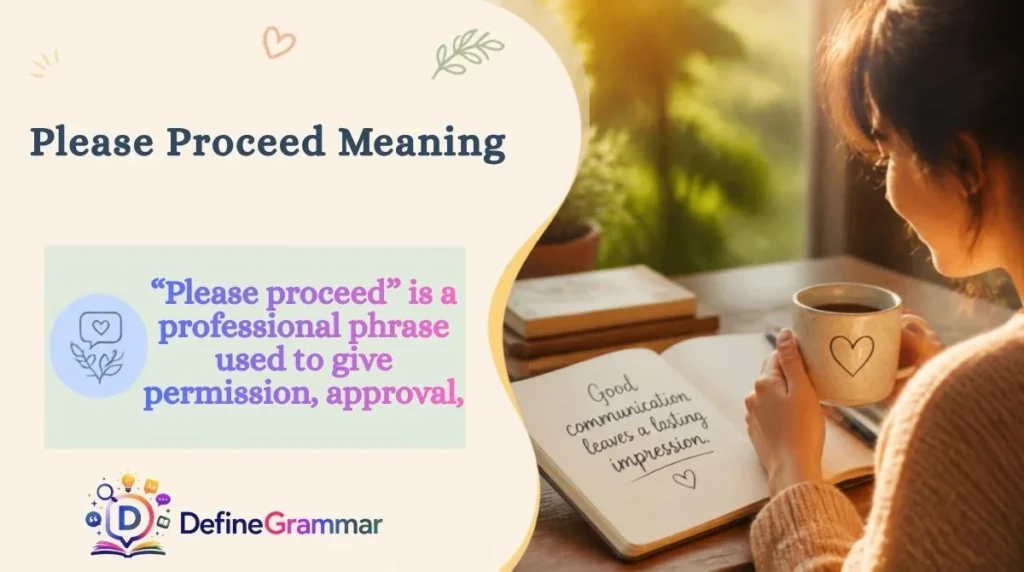 Please Proceed Meaning