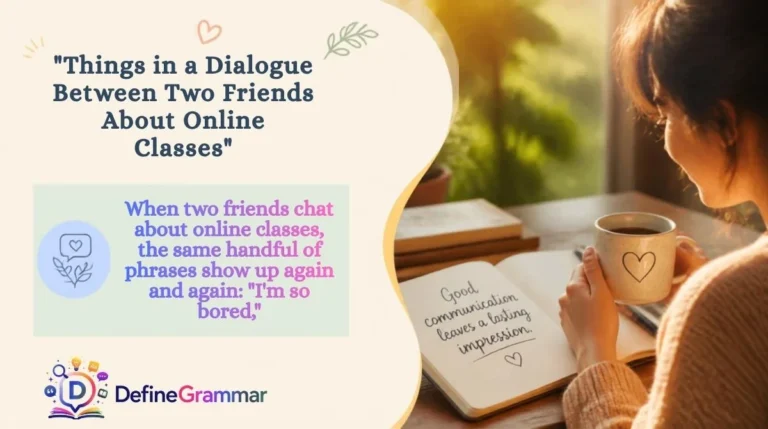 "Things in a Dialogue Between Two Friends About Online Classes"
