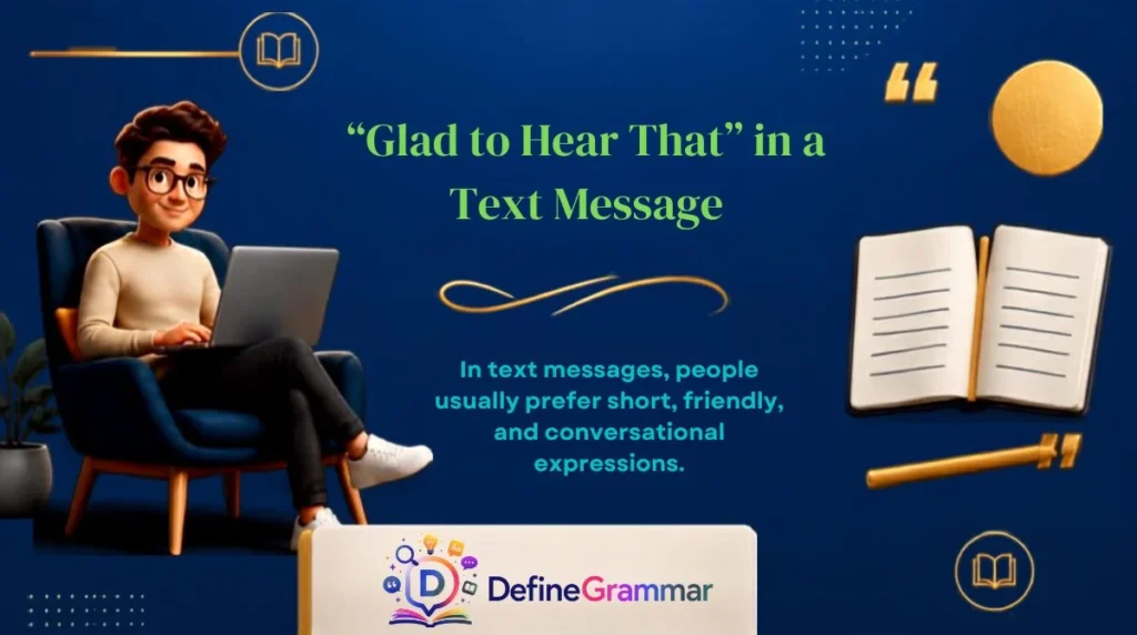 “Glad to Hear That” in a Text Message