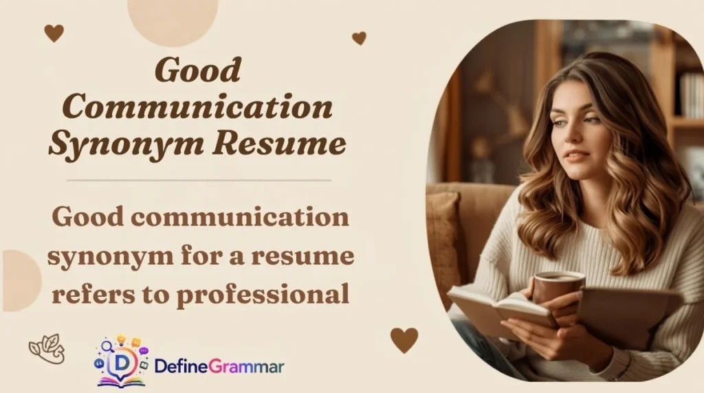 Good Communication Synonym Resume