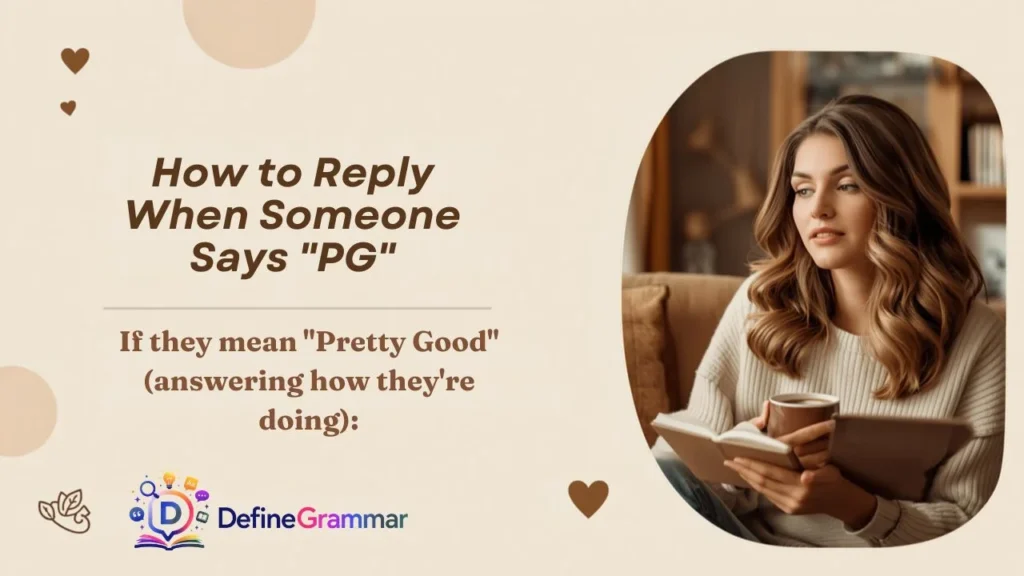 How to Reply When Someone Says "PG"