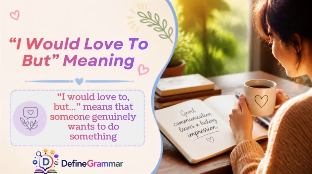 “I Would Love To But” Meaning