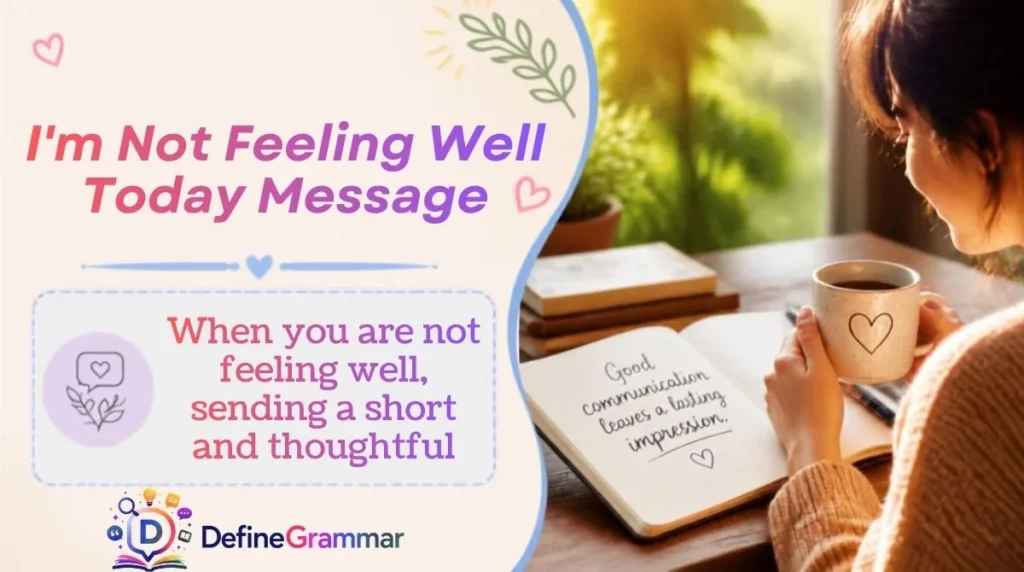 I'm Not Feeling Well Today Message