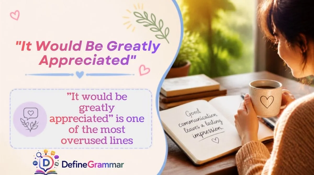 "It Would Be Greatly Appreciated"