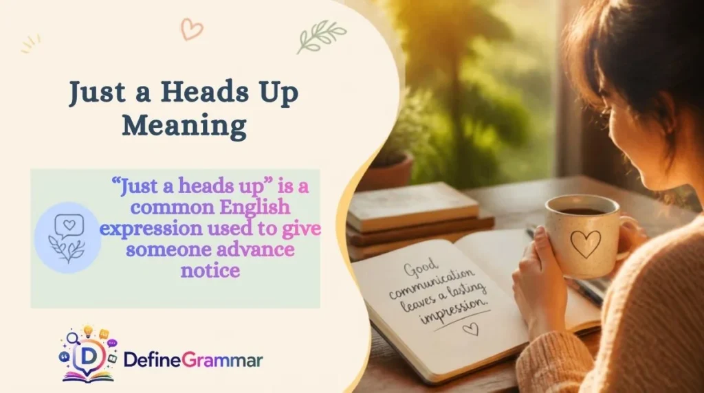 Just a Heads Up Meaning