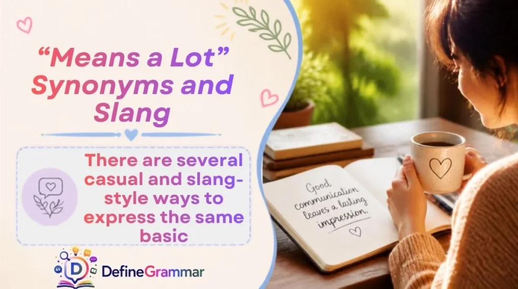 “Means a Lot” Synonyms and Slang