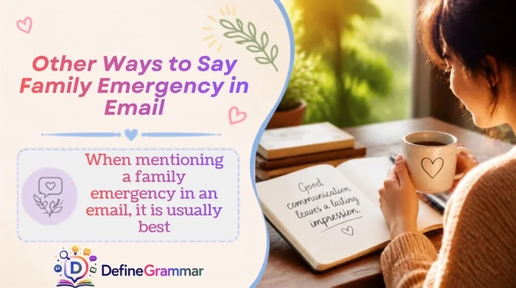 Other Ways to Say Family Emergency in Email