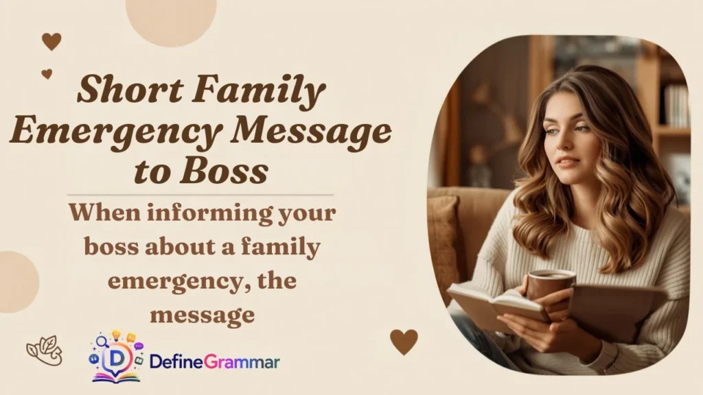 Short Family Emergency Message to Boss