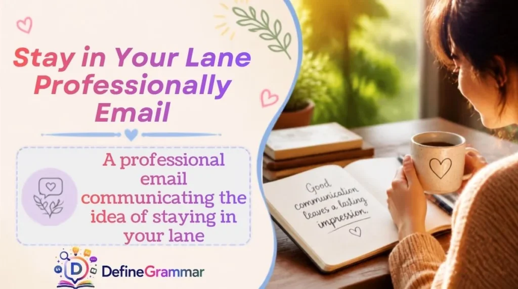 Stay in Your Lane Professionally Email