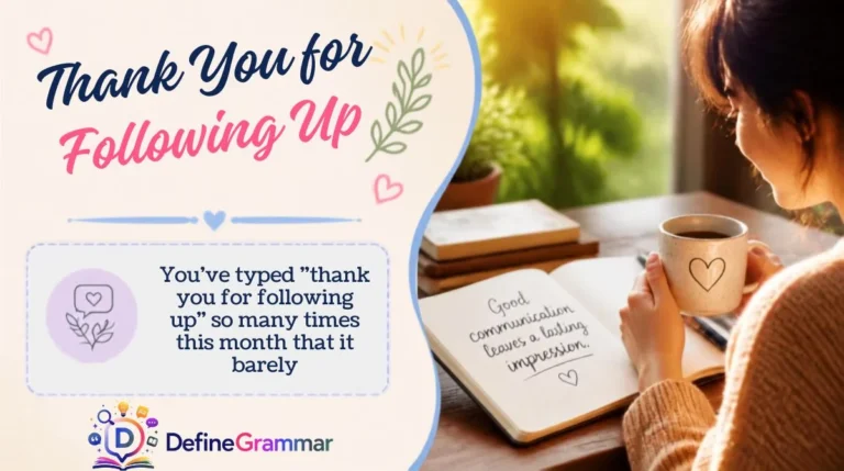 "Thank You for Following Up"