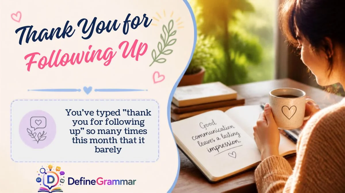 "Thank You for Following Up"