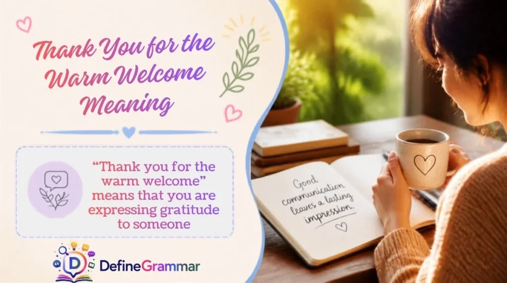 Thank You for the Warm Welcome Meaning