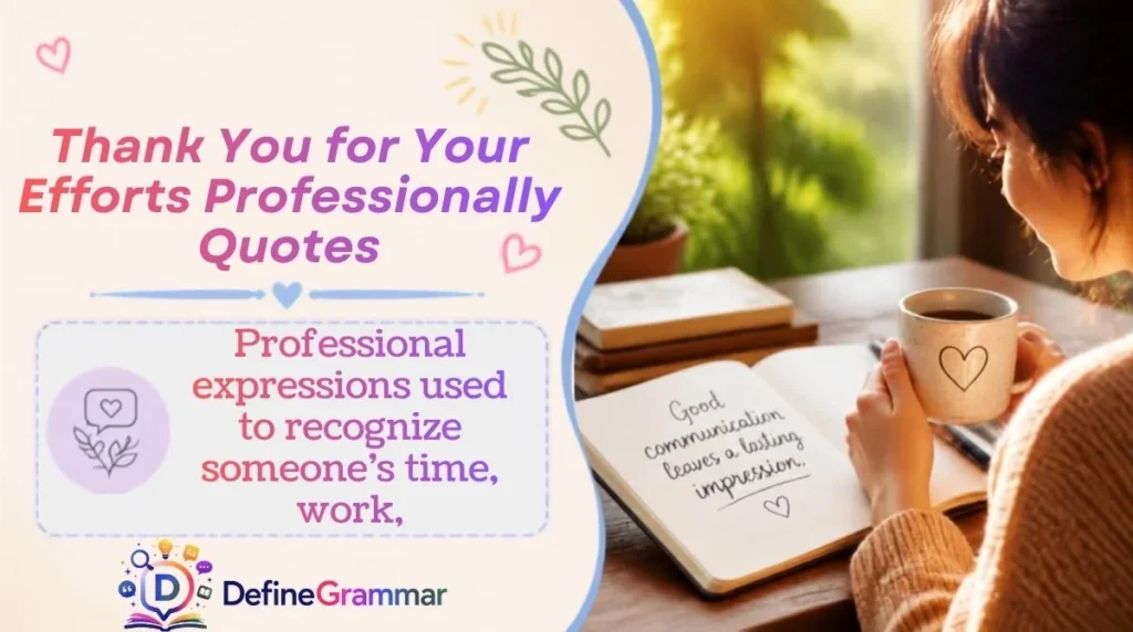 Thank You for Your Efforts Professionally Quotes