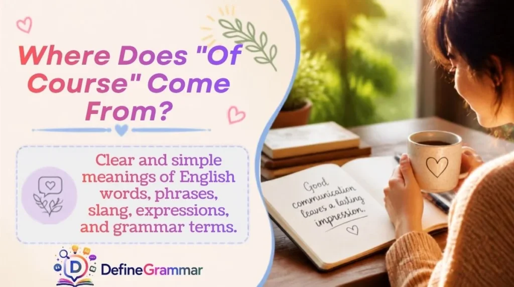 Where Does "Of Course" Come From?