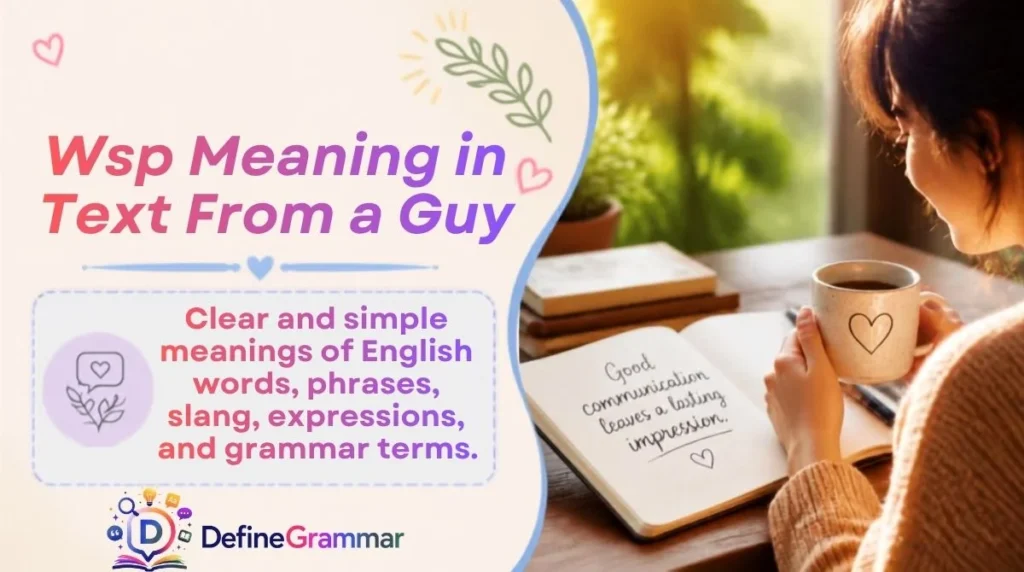 Wsp Meaning in Text From a Guy