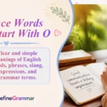 Science Words That Start With O
