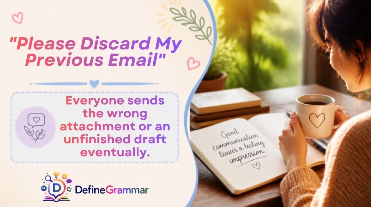 "Please Discard My Previous Email"