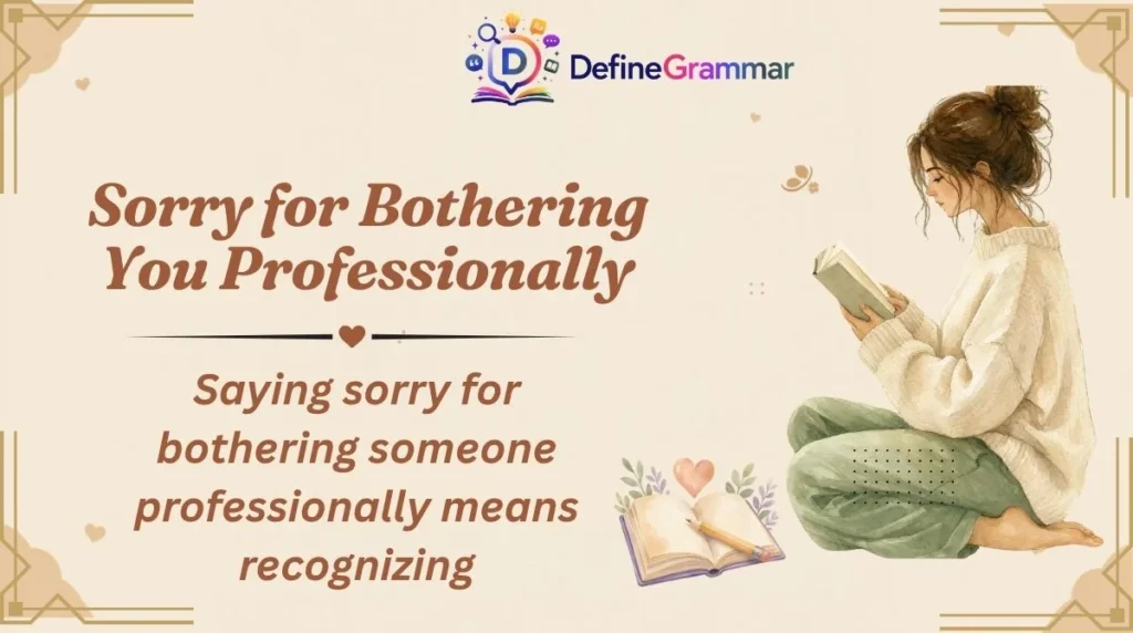 Sorry for Bothering You Professionally