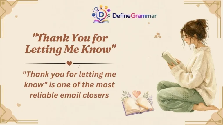 "Thank You for Letting Me Know"