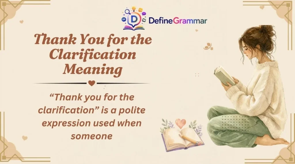 Thank You for the Clarification Meaning