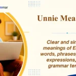 Unnie Meaning