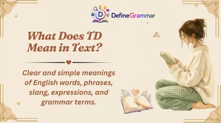 What Does TD Mean in Text?