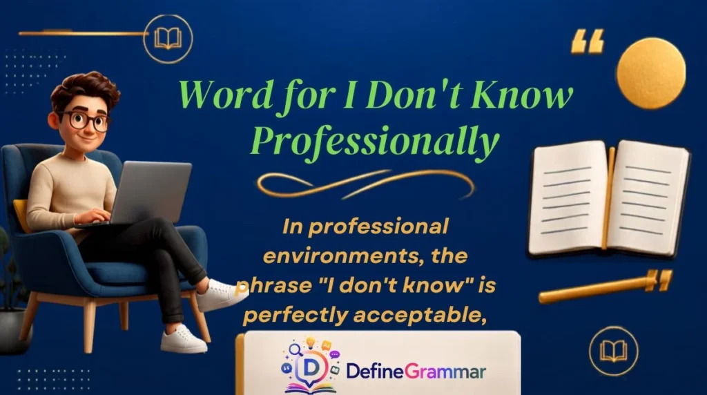 Word for I Don't Know Professionally